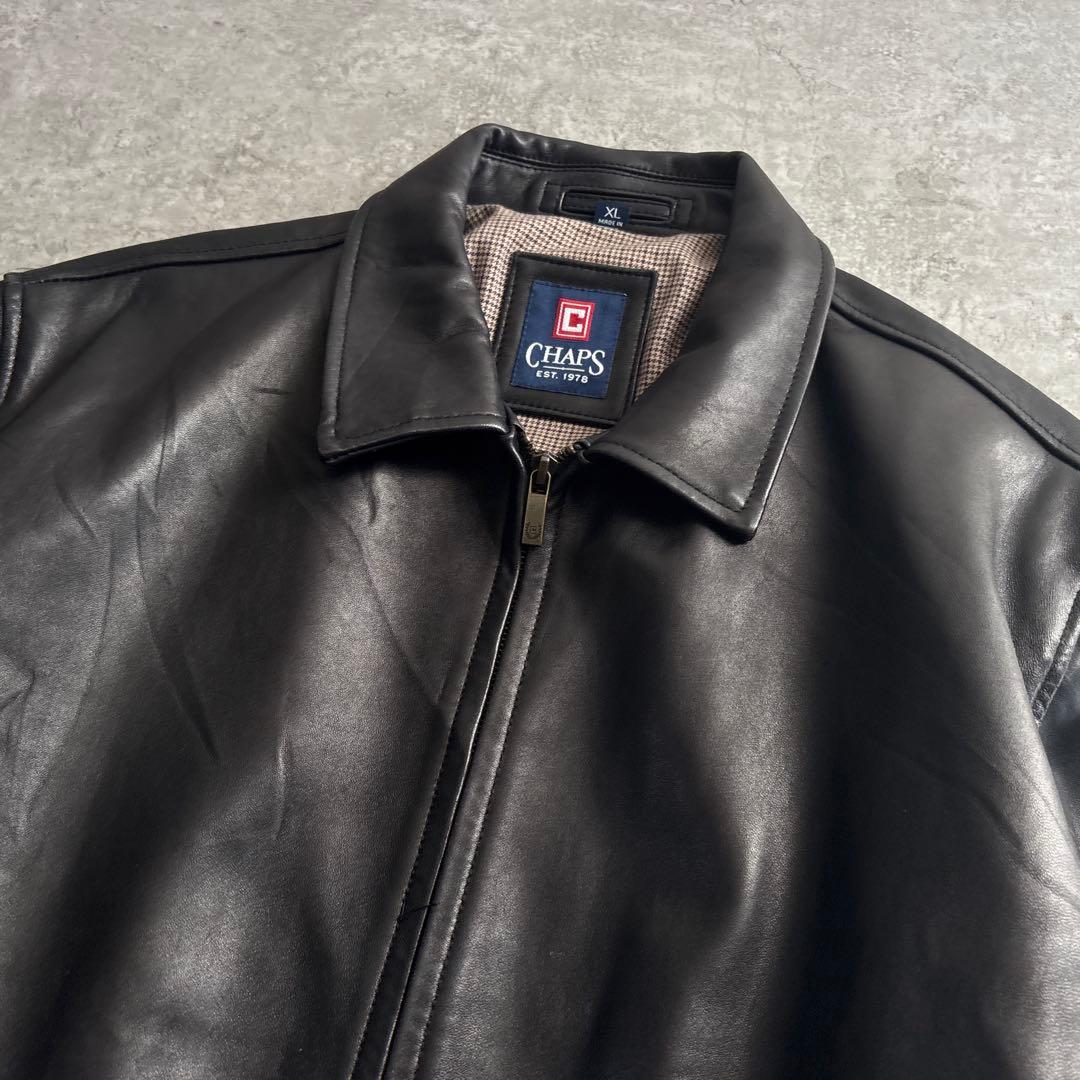 美品■CHAPS RALPH LAUREN【XL】レザージャケット ラムレザー
