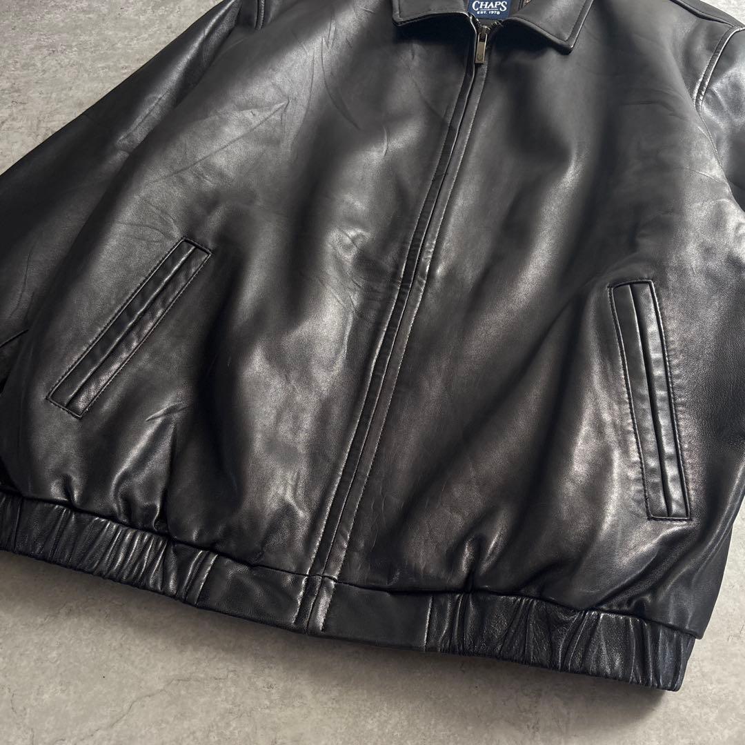 美品■CHAPS RALPH LAUREN【XL】レザージャケット ラムレザー