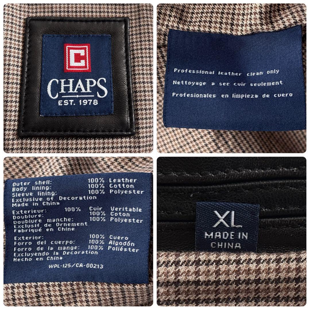 美品■CHAPS RALPH LAUREN【XL】レザージャケット ラムレザー