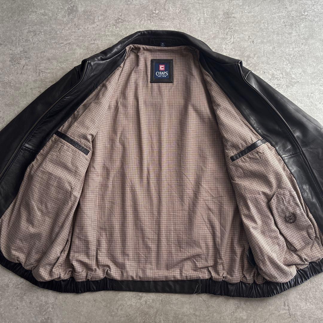 美品■CHAPS RALPH LAUREN【XL】レザージャケット ラムレザー
