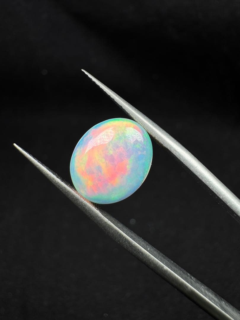 新作　天然石水オパール珍しい遊色綺麗極彩ルース2.626ct 鑑ソ付