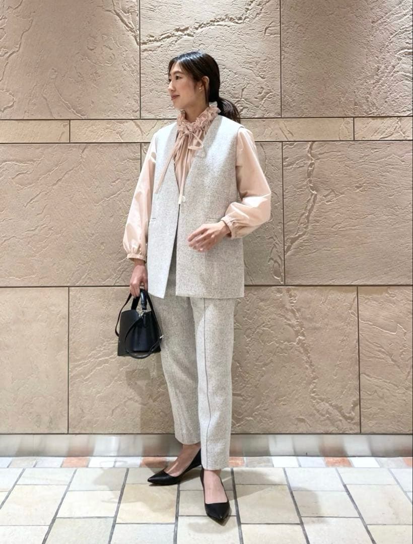 【極美品】 UNITED ARROWS ミックスツイードVネックミドルベストジレ