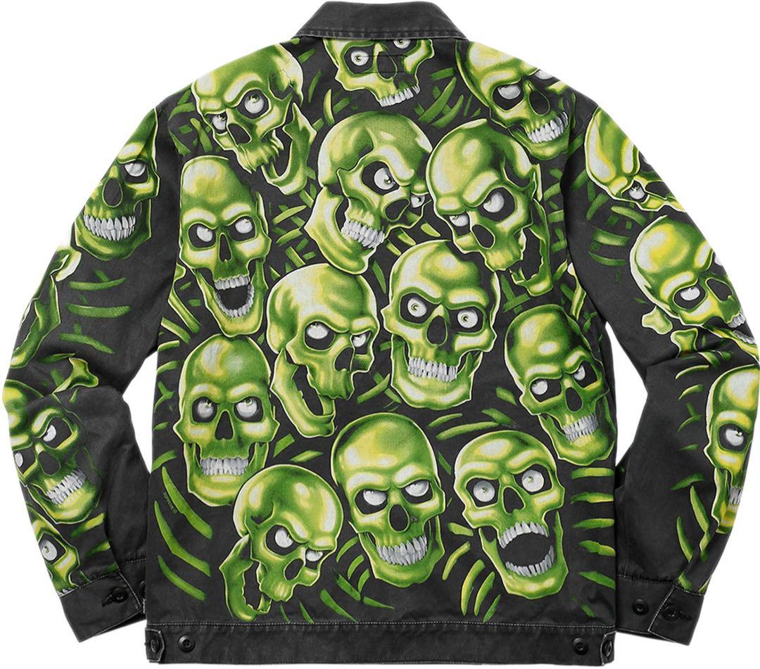 supreme SKULL デニム ジャケット ZIP 総柄