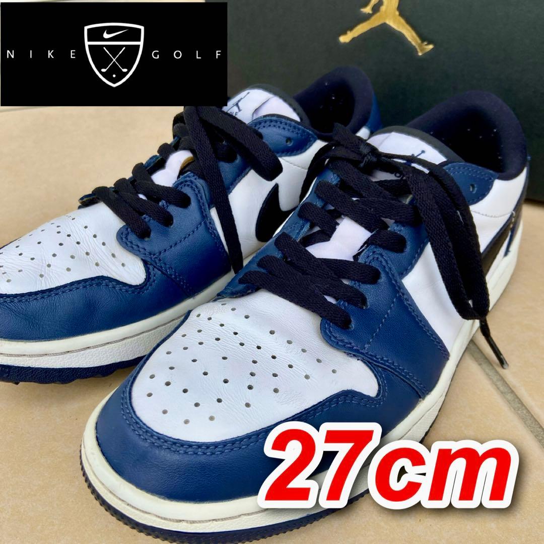 【美品】AIR JORDAN 1 ゴルフシューズ ミッドナイトネイビー 27㌢