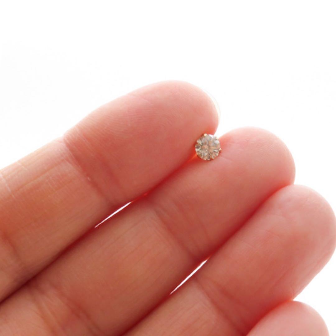 C*T様 本物保証！　K10YG 天然ダイヤモンド0.3ct 片耳ピアス　10金