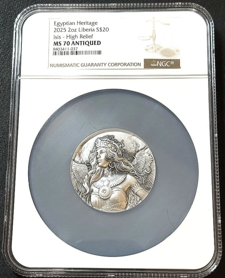 NGC MS70 2025 2オンス 純銀 女神イシス 全世界99枚のみ