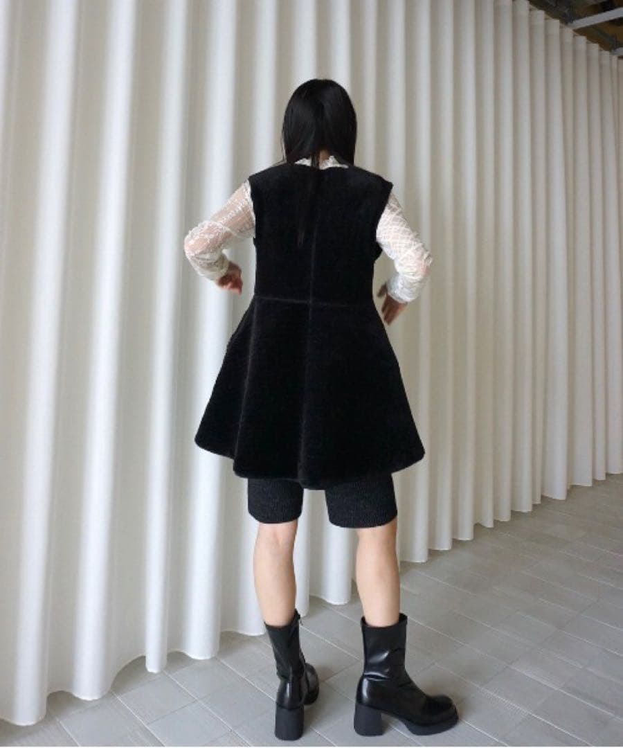 トップス Ameri BOA V NECK REVERSIBLE PEPLUM VEST