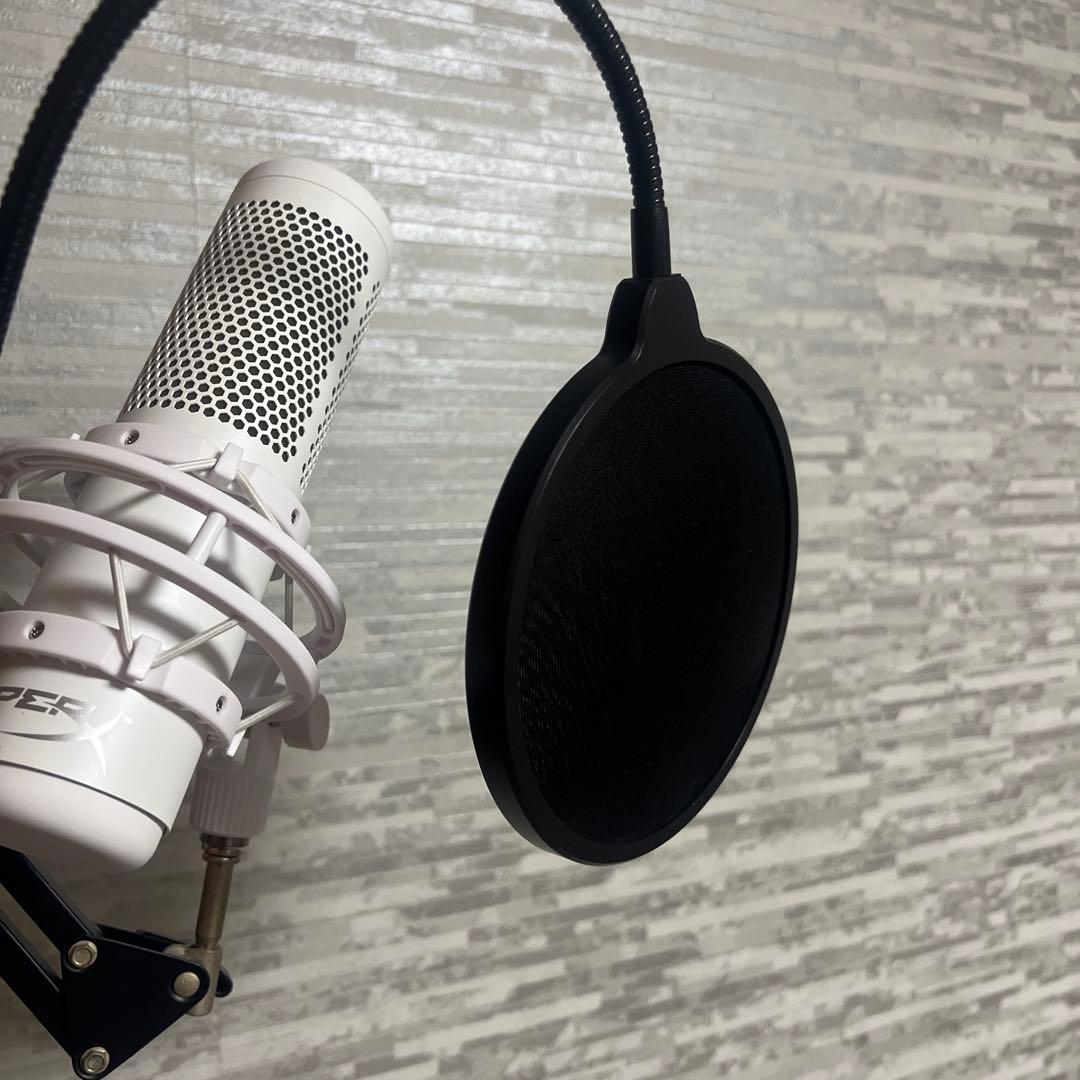 HyperX コンデンサーマイク ホワイト ポップフィルター付き