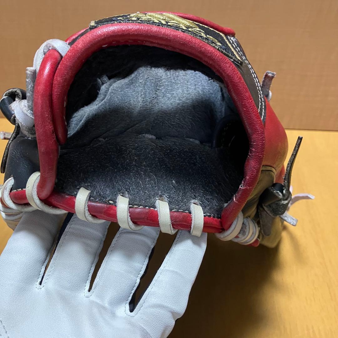 adidas 軟式グローブ 赤黒