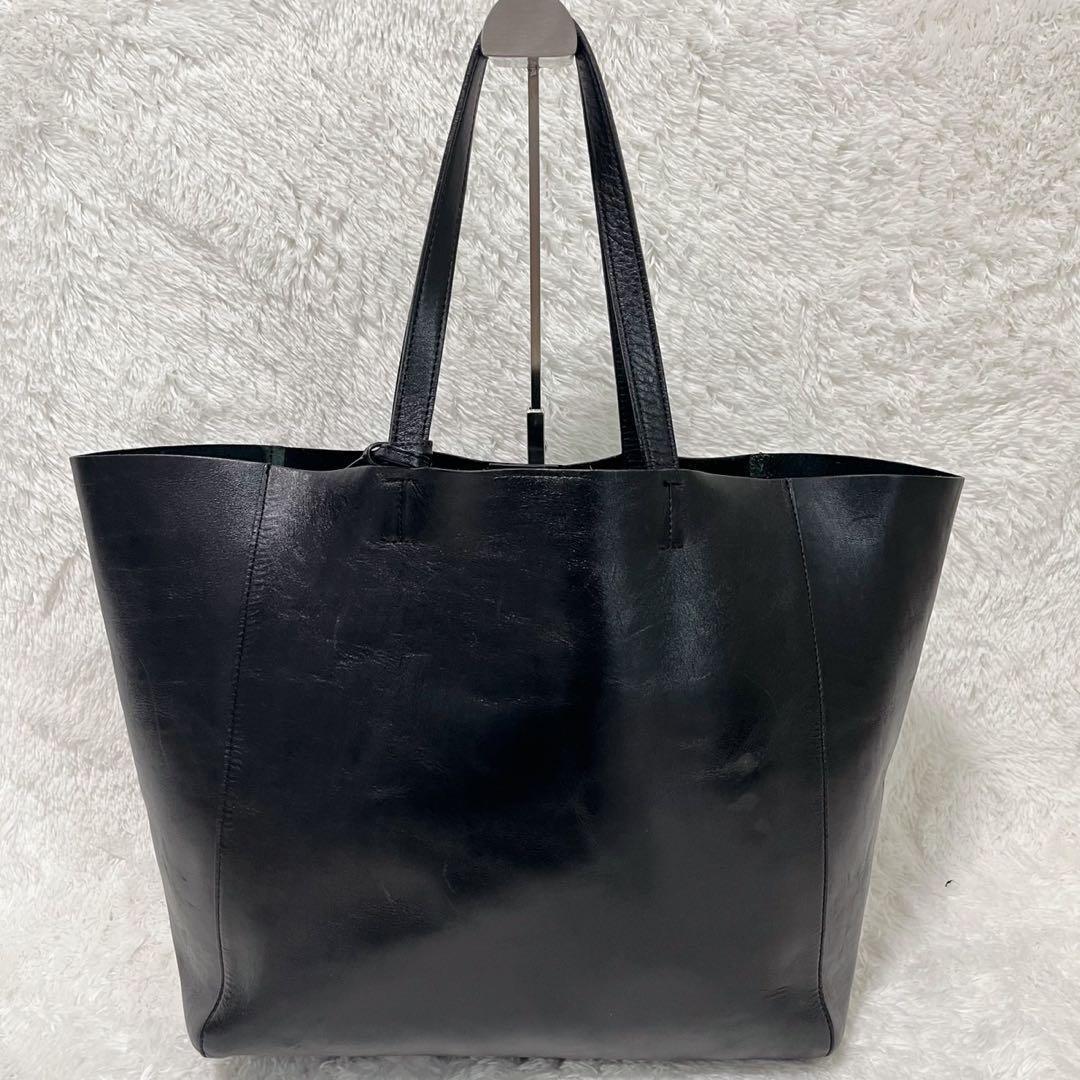 UNITED ARROWS レザートート ビジネスバッグ 黒 ポーチ付き