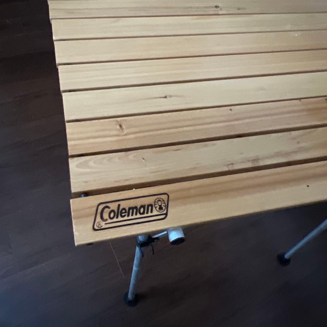 Coleman ナチュラルウッドロールテーブル★折りたたみ式テーブル 木製