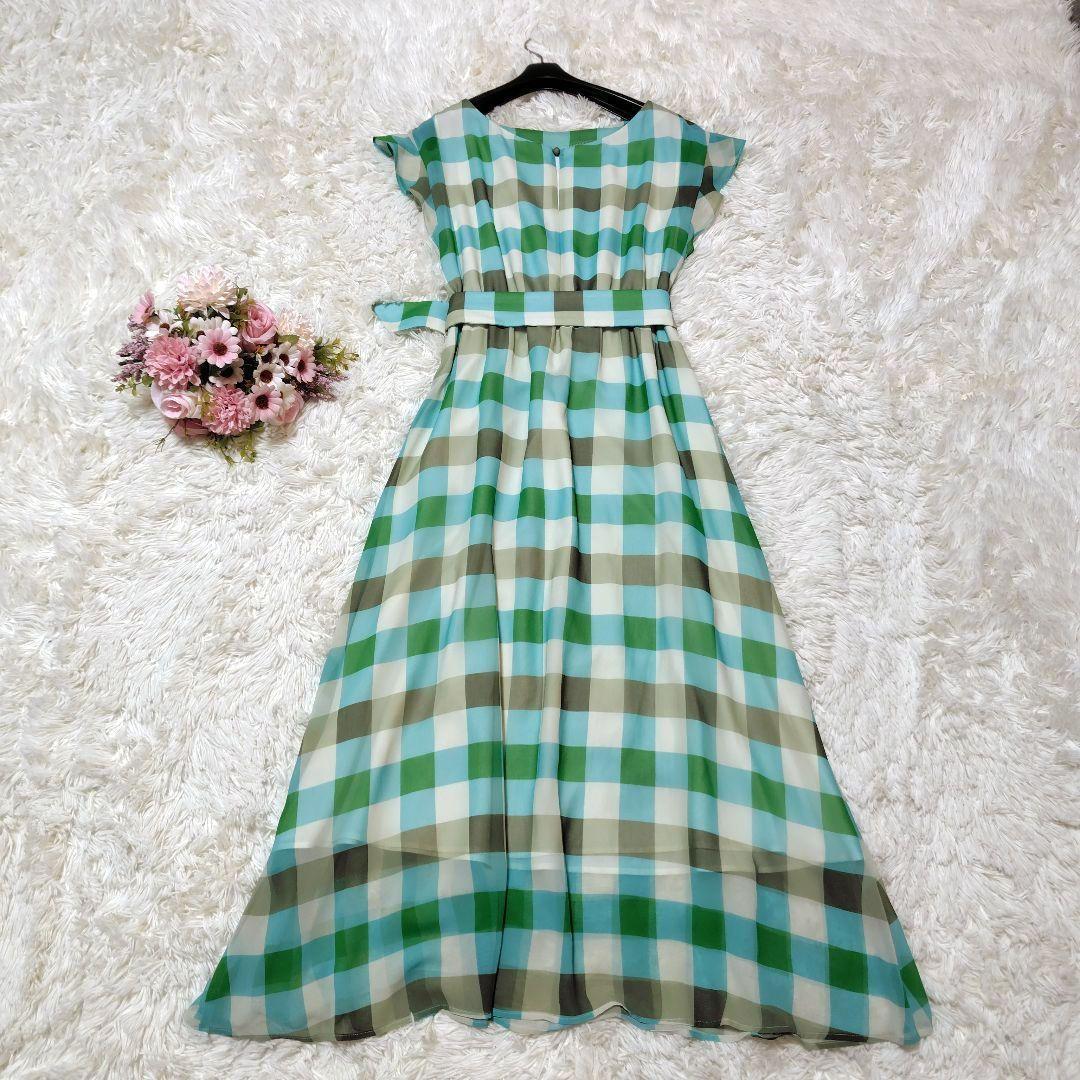 【未使用級♡定価4.6万】グレースコンチネンタル　チェックギャザーワンピース　F