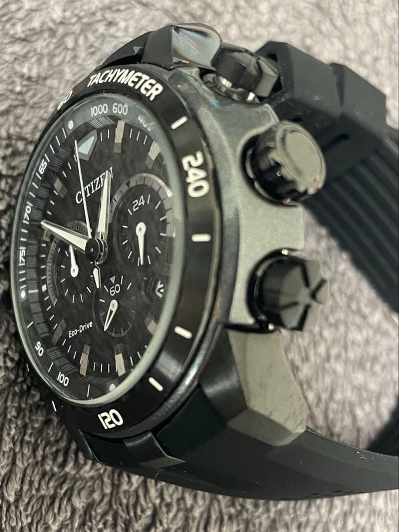 美品✨ベルト新品　シチズン　エコドライブ スポーティクロノ　CA4157-09E
