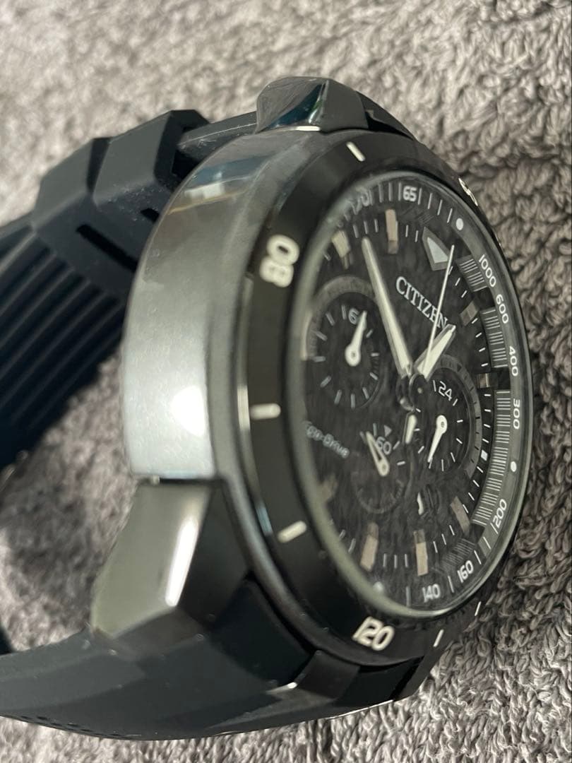 美品✨ベルト新品　シチズン　エコドライブ スポーティクロノ　CA4157-09E