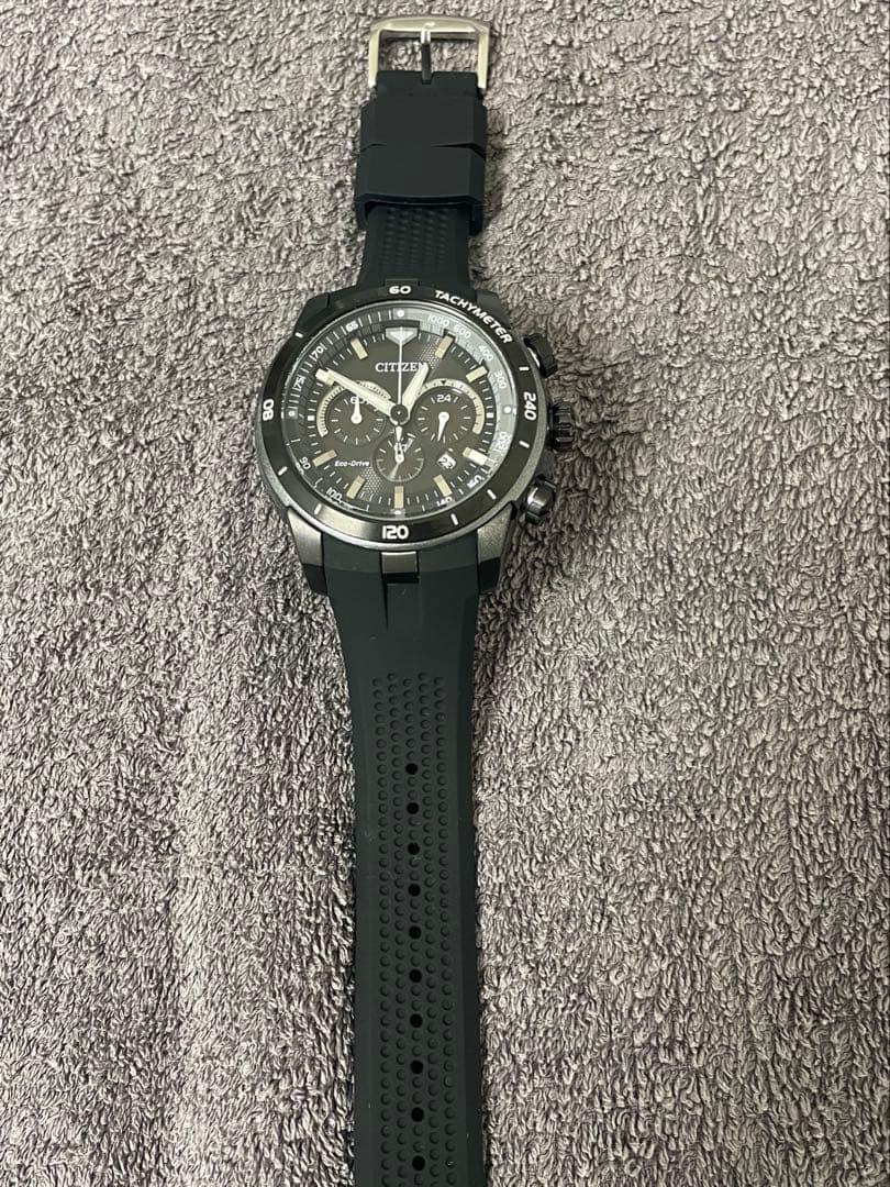 美品✨ベルト新品　シチズン　エコドライブ スポーティクロノ　CA4157-09E