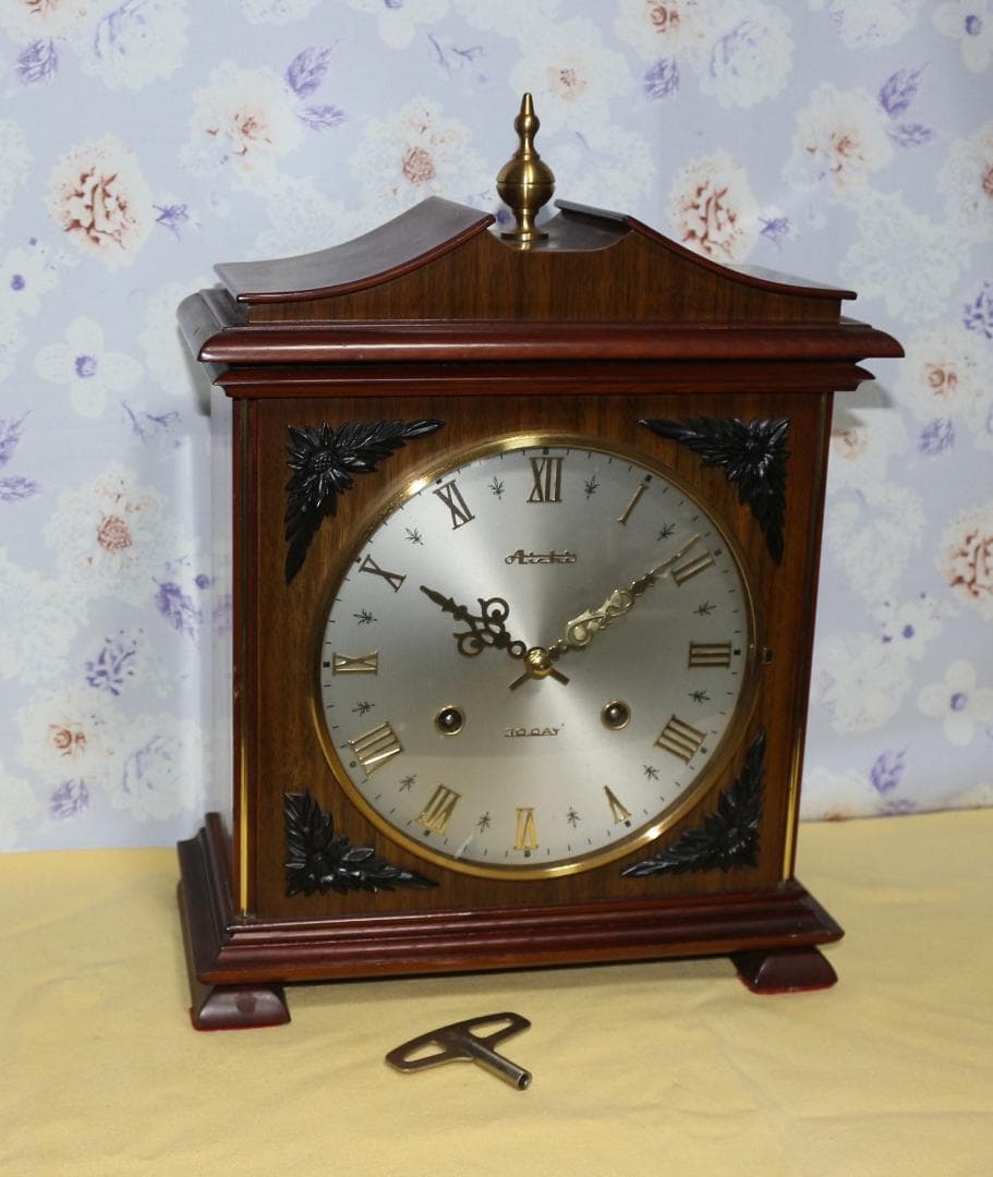 可動品 AICHI アイチ 愛知時計 置時計 30day テンプ式　キンコン打ち