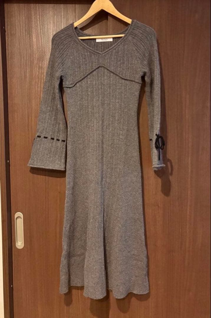 【かお】Herlipto Back Lace-Up Knit Dress