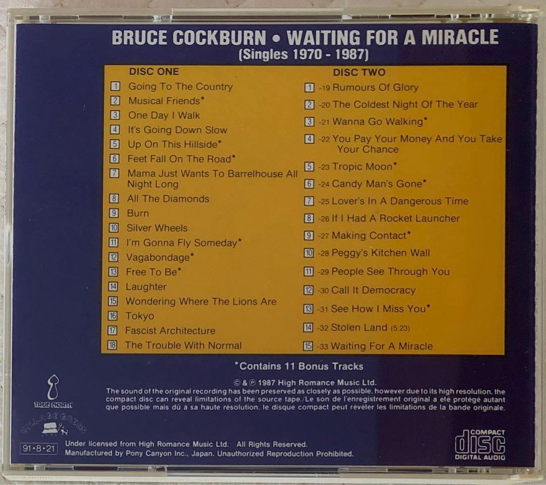 2CD！Bruce Cockburn/WAITING FOR A MIRACLE