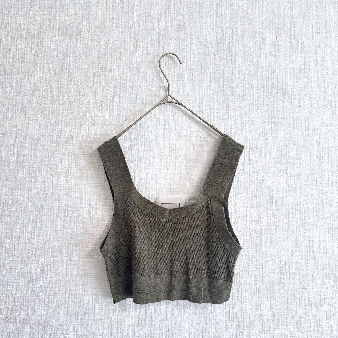 HYKE 23年製 C/C KNIT THERMAL BUSTIER TOP
