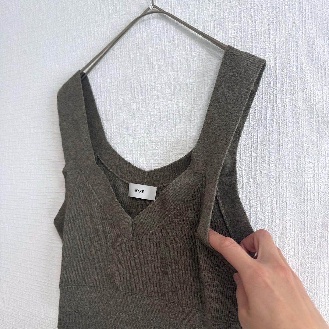 HYKE 23年製 C/C KNIT THERMAL BUSTIER TOP