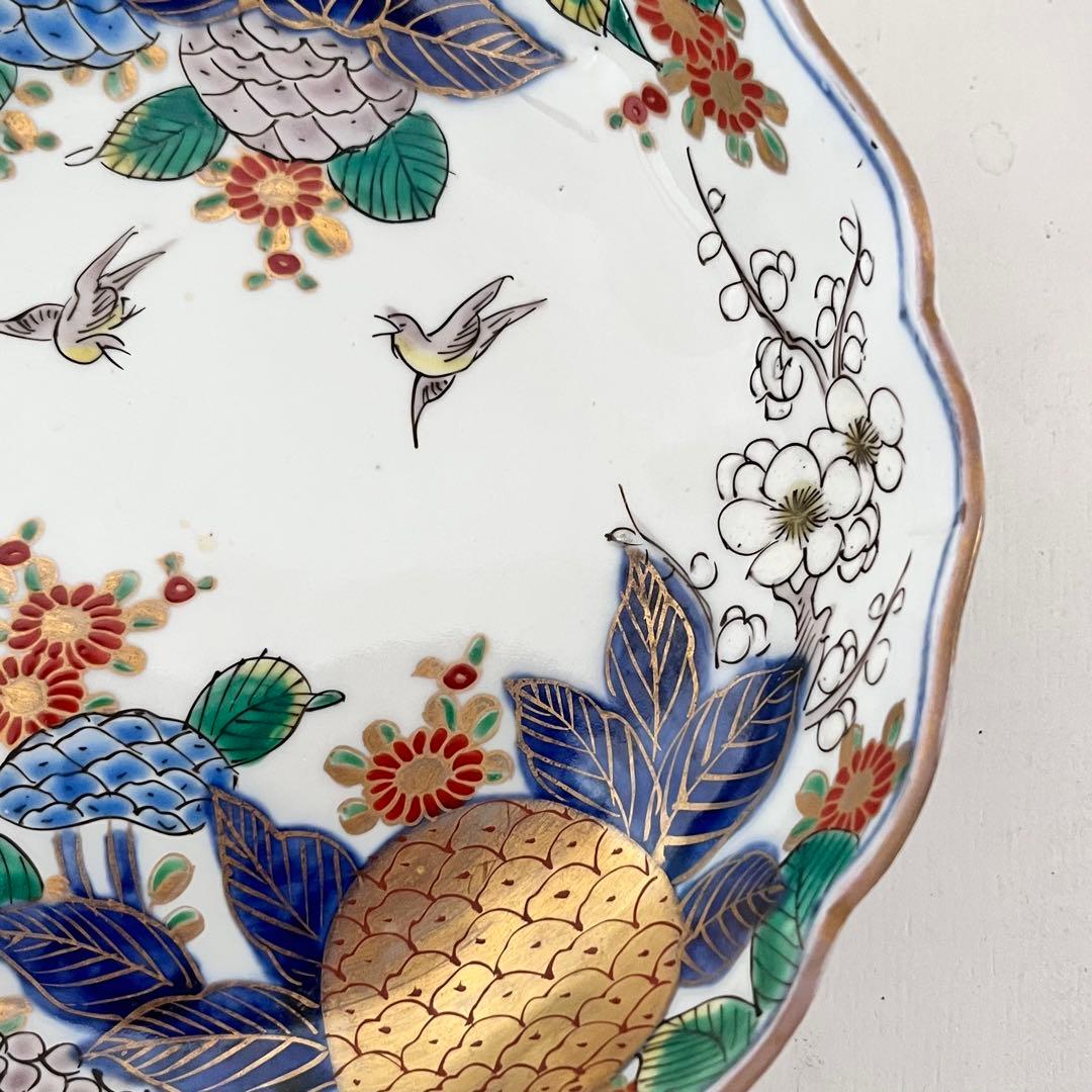 古伊万里　花鳥柄　大なます皿　1客