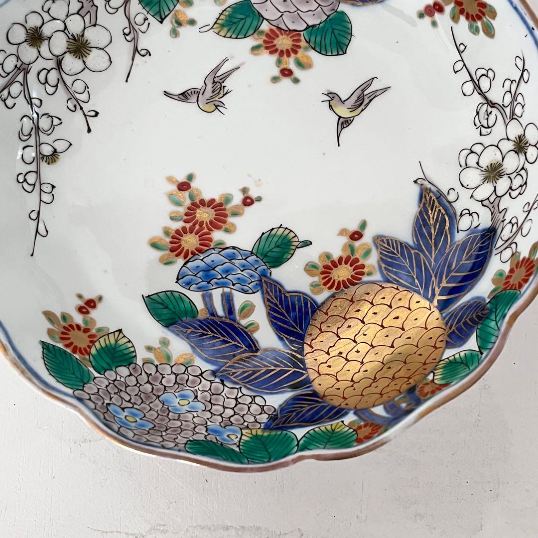 古伊万里　花鳥柄　大なます皿　1客