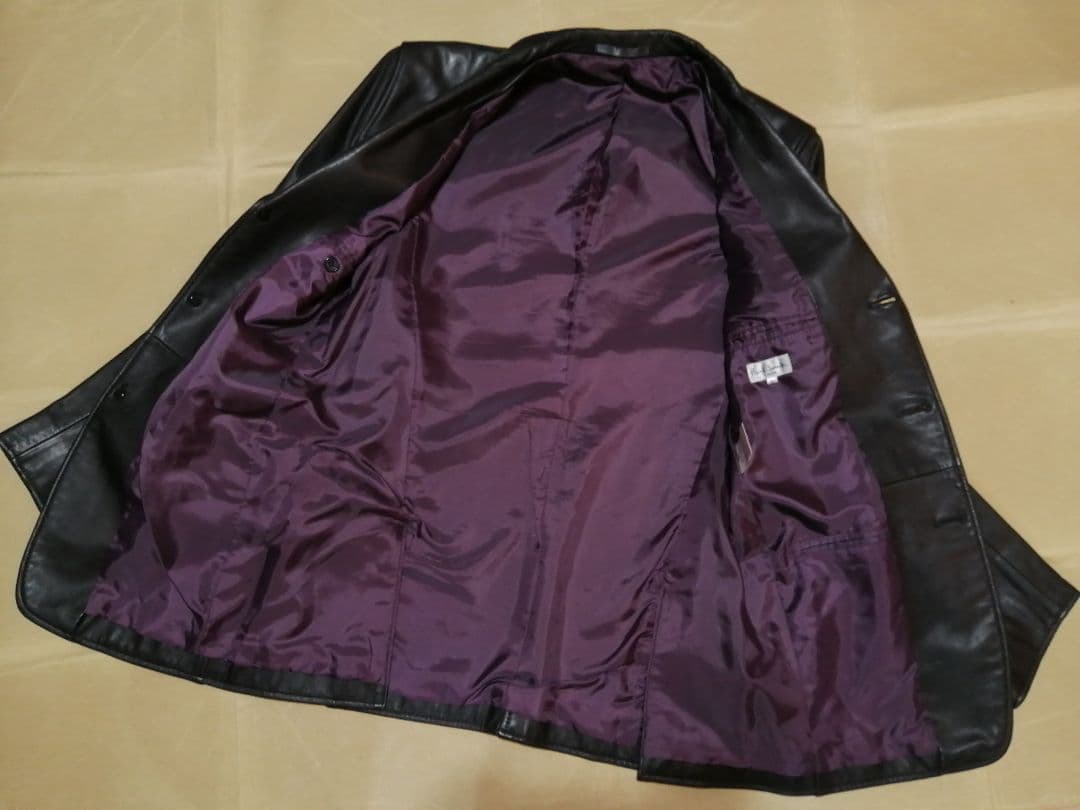 90s 美品　Paul Smith　Lサイズ　本革テーラードジャケット　ブラック