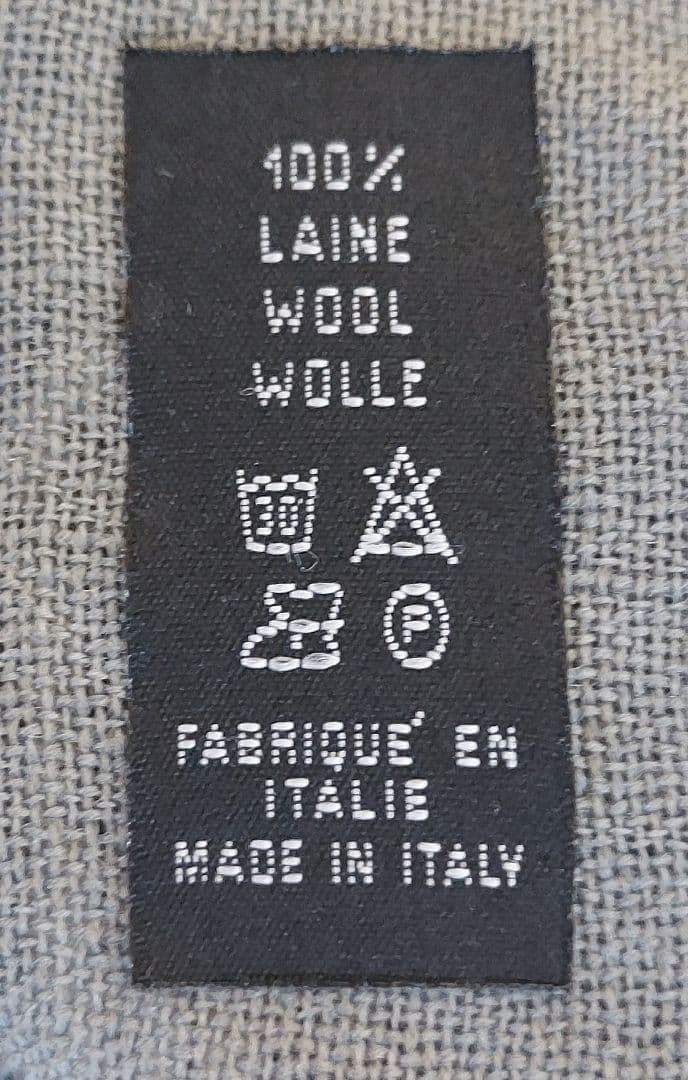 LANCEL 楽器プリント スカーフ　大判 グレー　ウール　イタリア　極美品