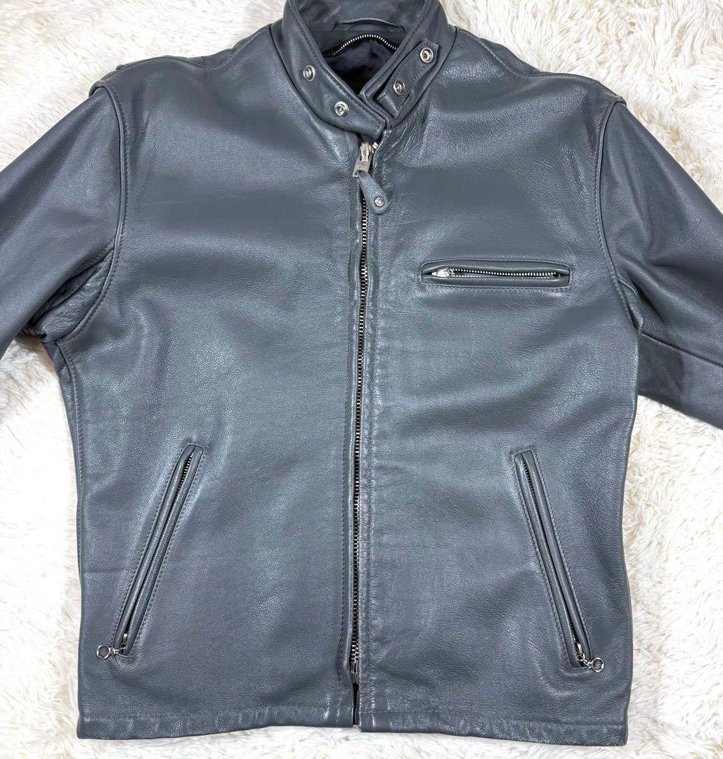 Schott 641 ショット シングルライダース グレー