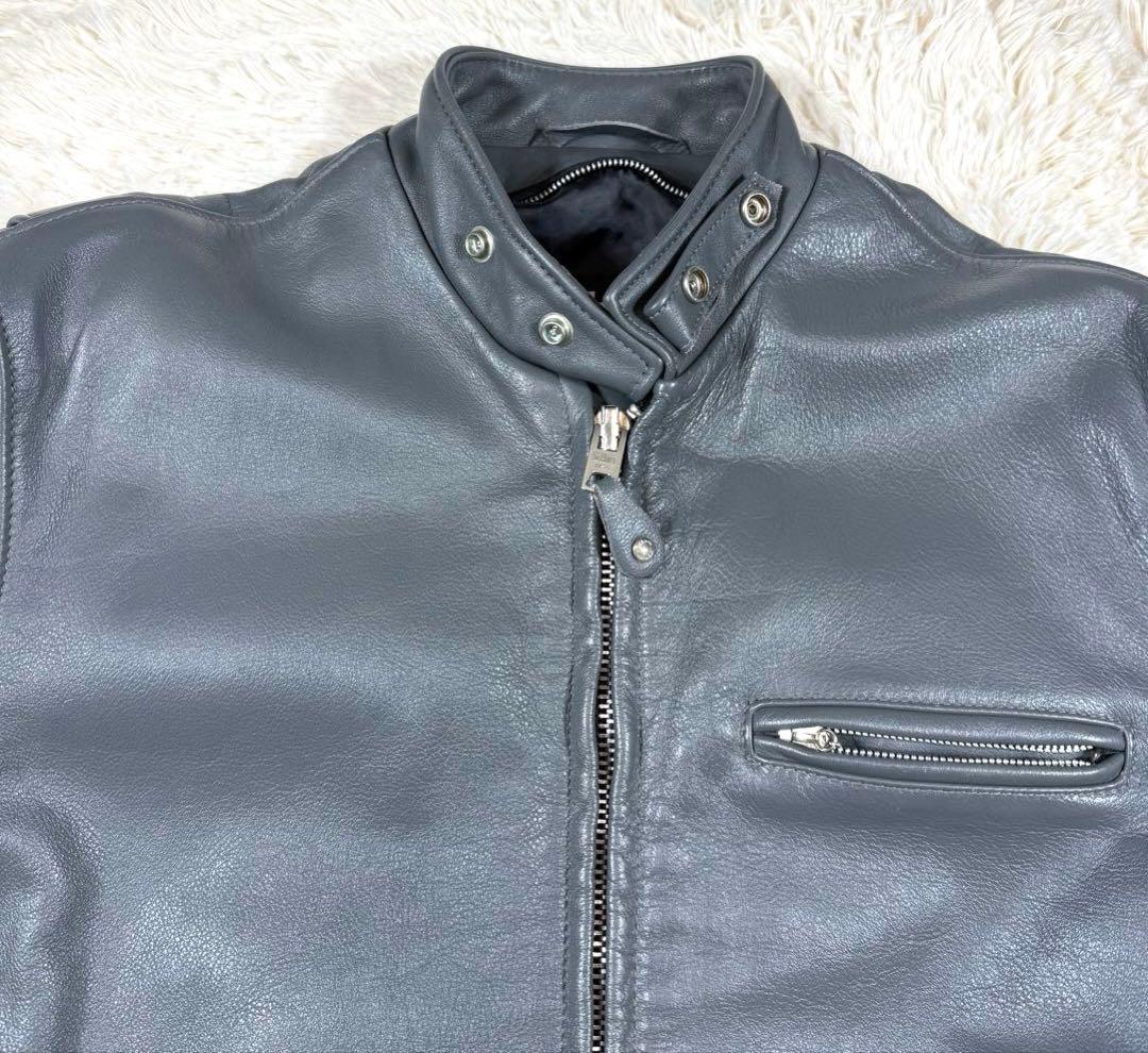 Schott 641 ショット シングルライダース グレー