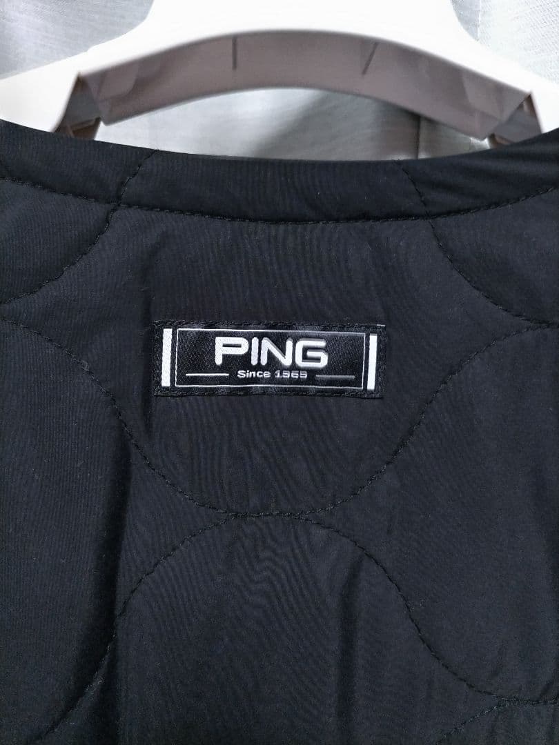 PING　キルティング中綿ジャケット　ノーカラー　黒　24年モデル