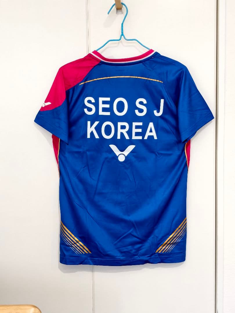 VICTOR韓国代表徐承宰選手着用モデル バドミントンシャツトナミ実業団NTT