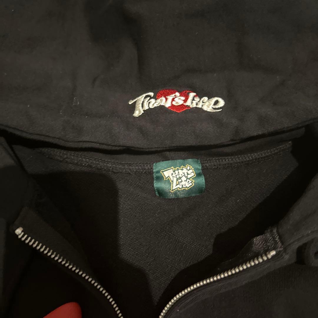 HEAVY WEIGHT FRONT LOGO ZIP HOODIE ブラック