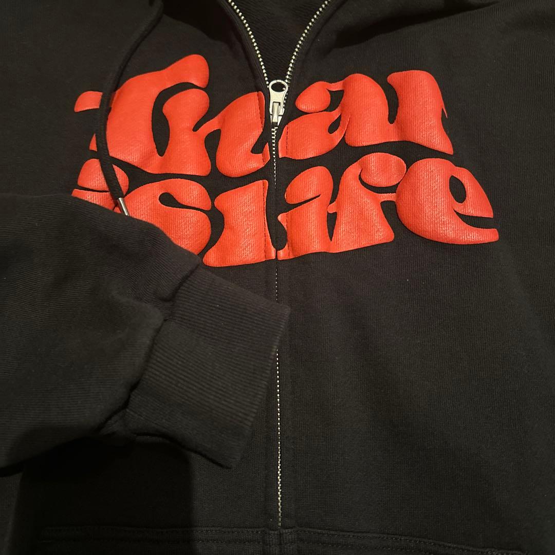 HEAVY WEIGHT FRONT LOGO ZIP HOODIE ブラック
