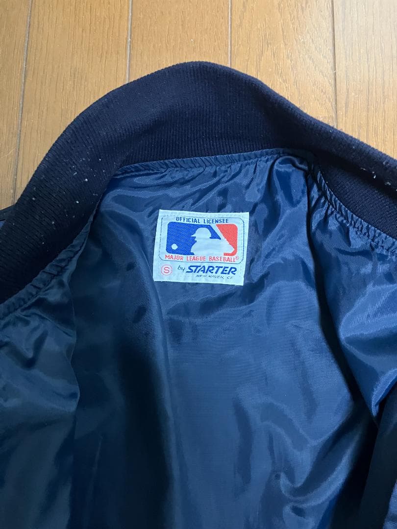 NY　YANKEES　STARTER ネイビー ナイロンジャケット S【難あり】
