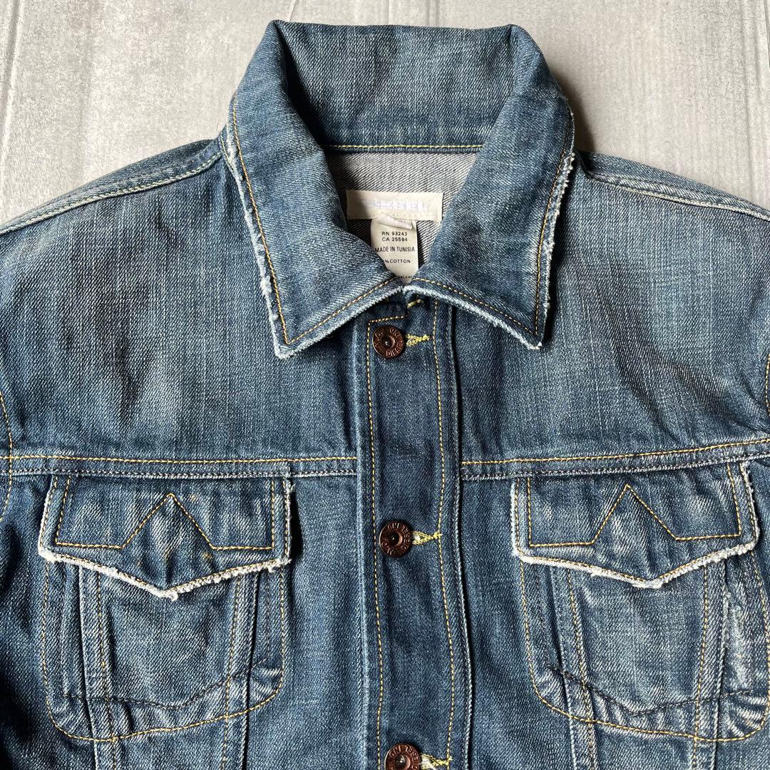 DIESEL ディーゼル デニムジャケット Gジャン ダメージ加工 短丈 M