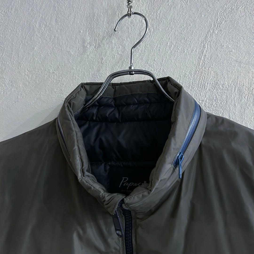 美品 papas ロゴワッペン付き ダウンベスト パパス LL