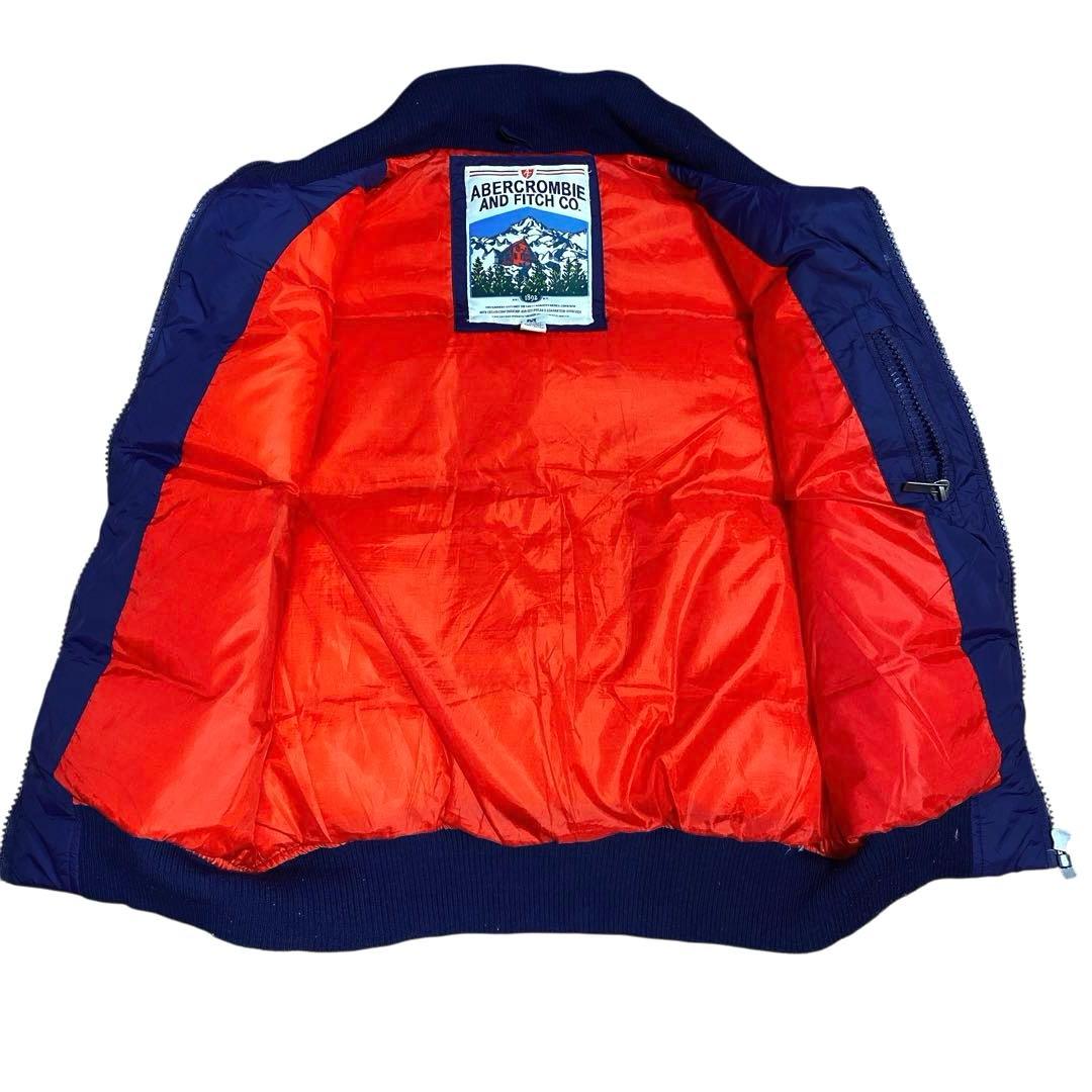 野*ス様 美品 アバクロ ダウンベスト M USA 92 ネイビー レッド