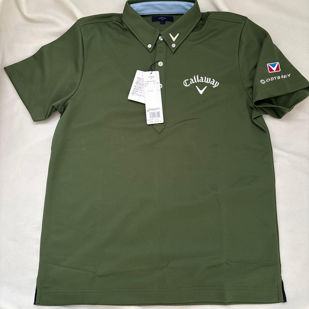 Callaway メンズポロシャツ Lサイズ オリーブグリーン新品未使用シミ有り
