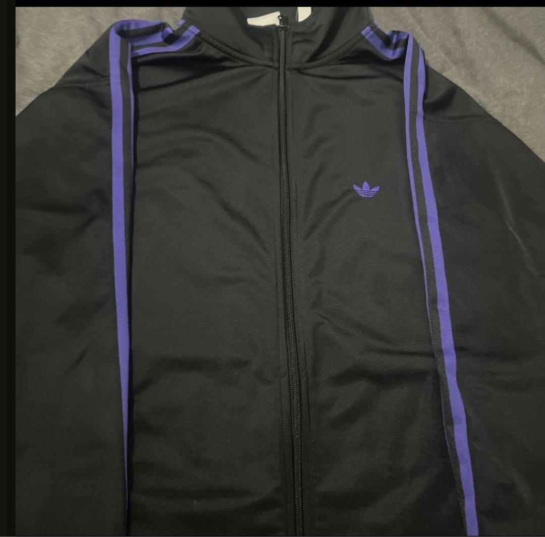 adidas トラックジャケット ジェンダーニュートラル 黒紫 XL