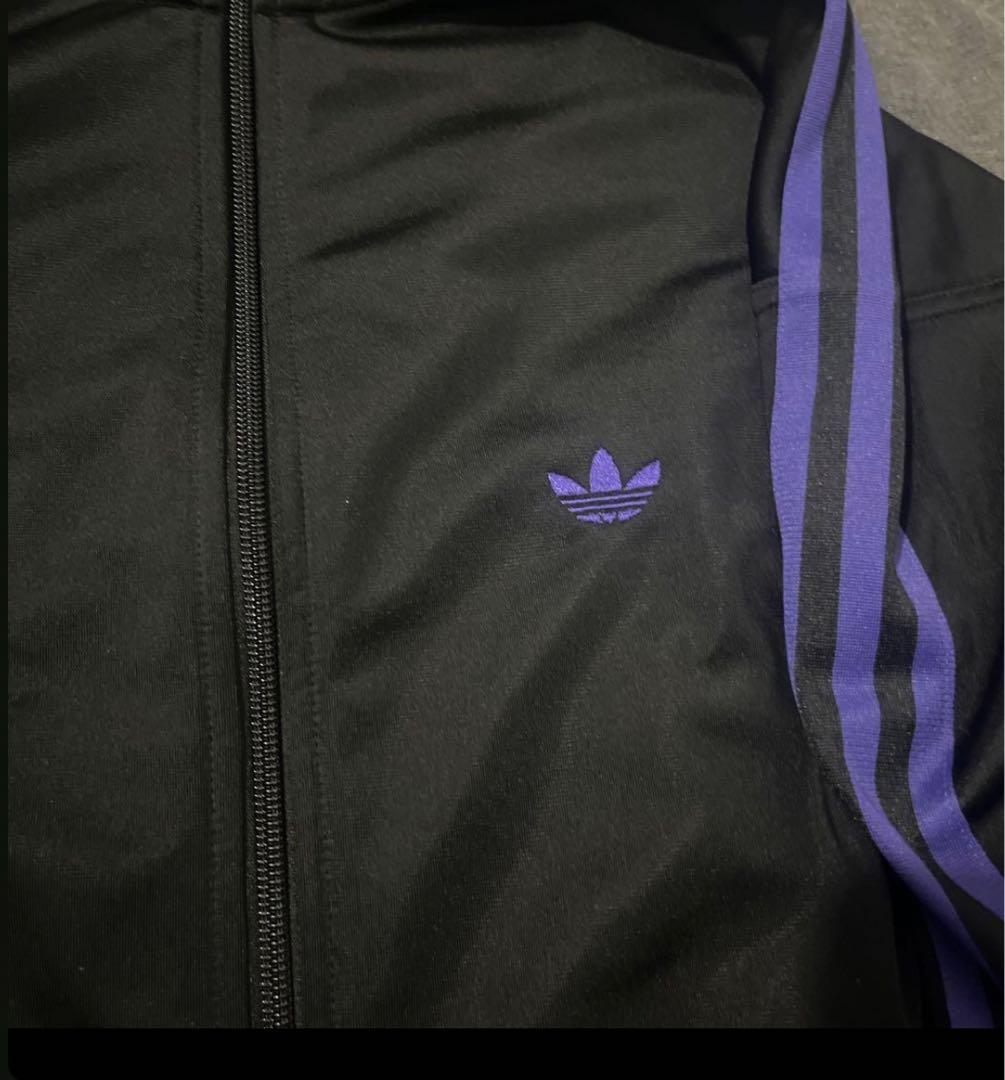 adidas トラックジャケット ジェンダーニュートラル 黒紫 XL