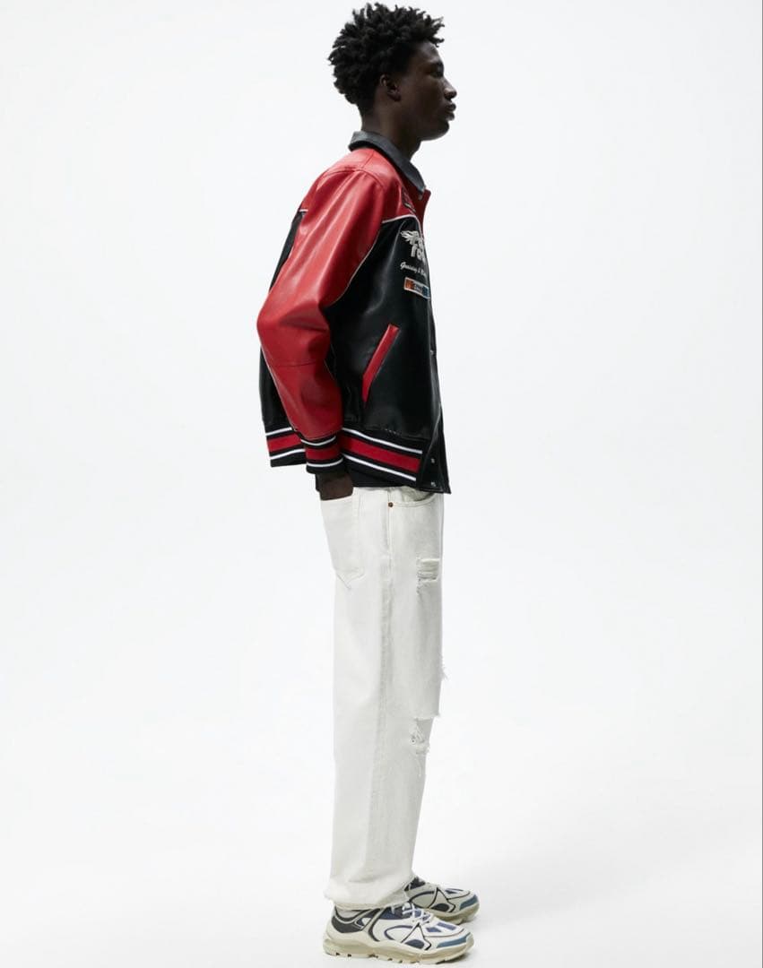 【ZARA】 ザラ 美品 レザージャケット レーシングジャケット S