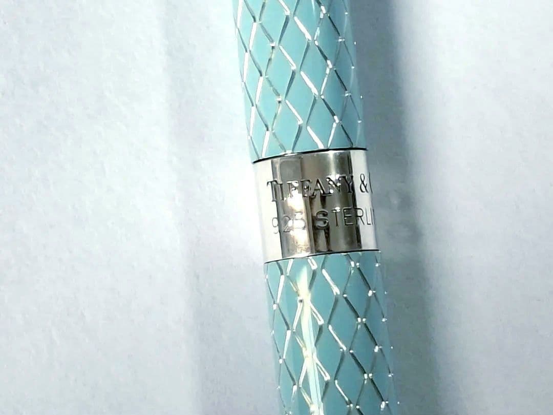 美品　TIFFANY　ティファニー　パースペン　ブルー　純銀製 ダイヤモンド