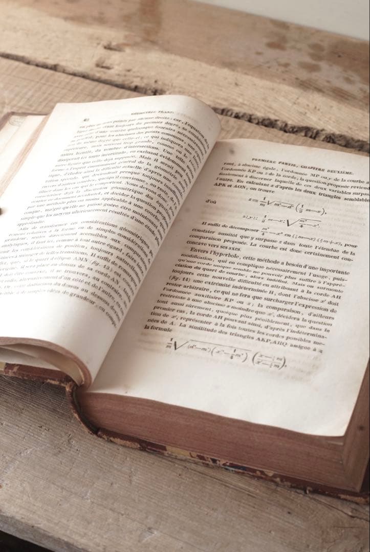 アンティークのフランス語古書！1843年 １９世紀 数学 活版印刷
