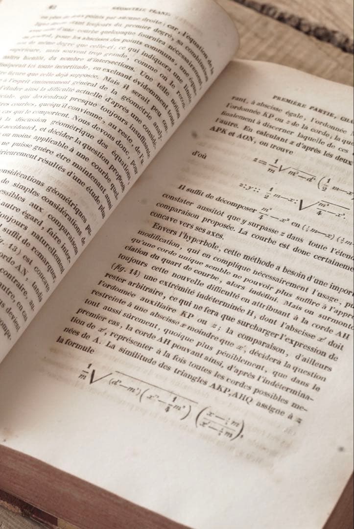 アンティークのフランス語古書！1843年 １９世紀 数学 活版印刷
