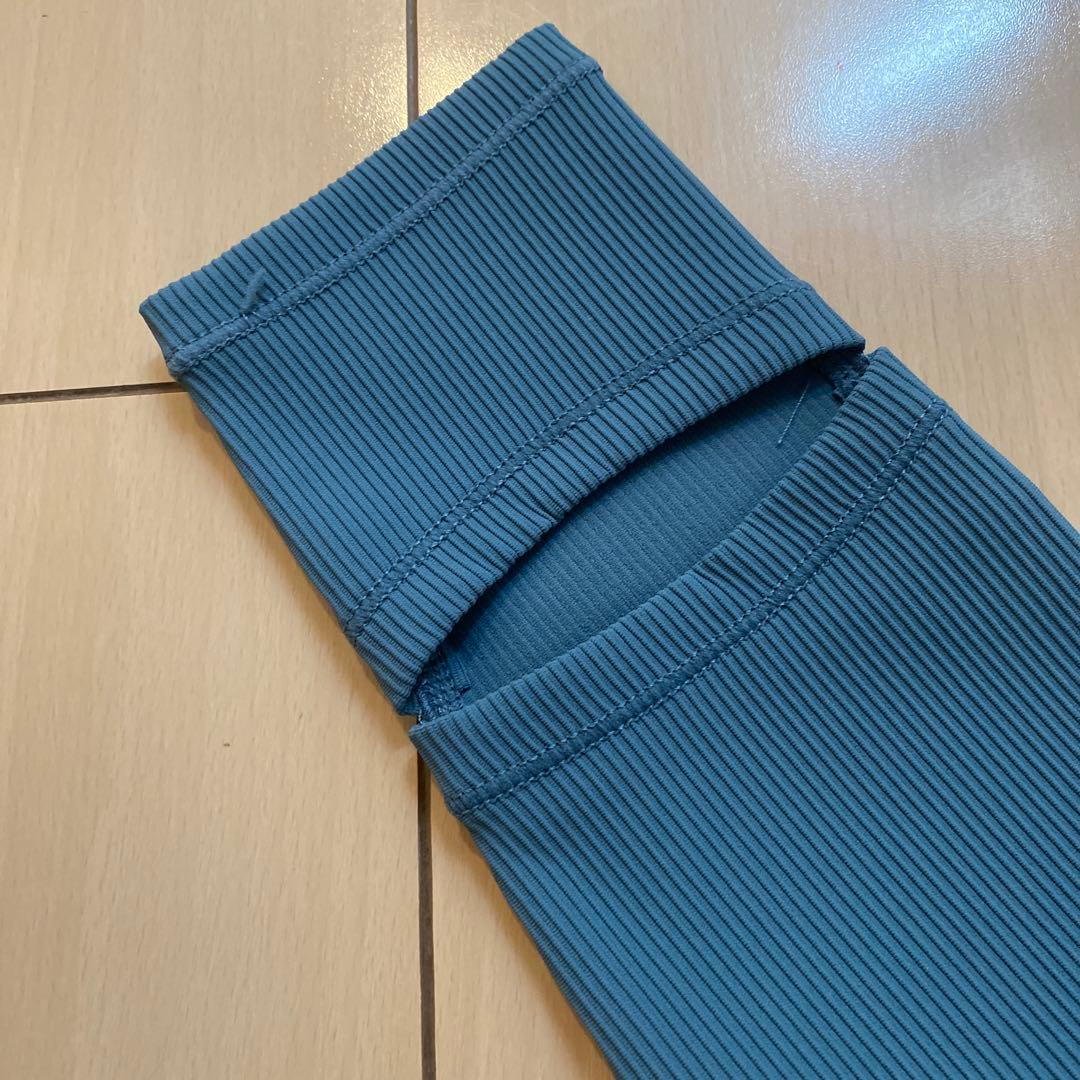 ひ*な様 【新品】リブソリッドトレンカ　ヨガパンツ S ディープグリーン