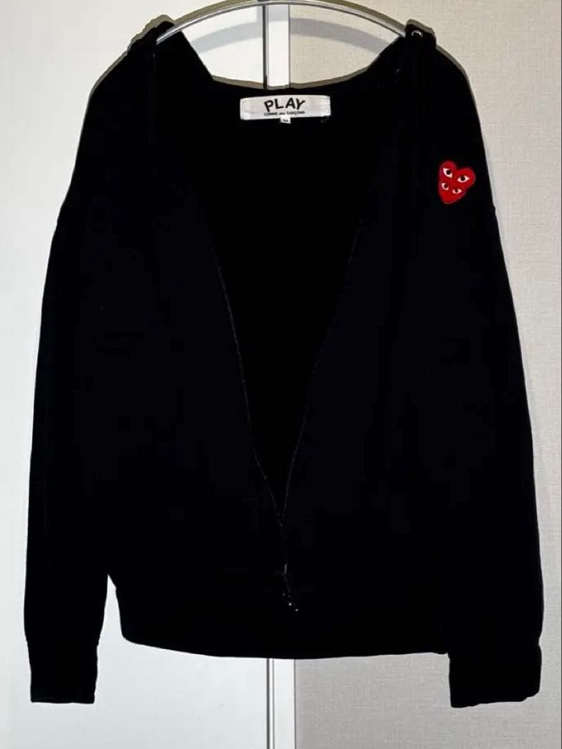 PLAY COMME des GARCONS ダブルハートパーカー黒　M