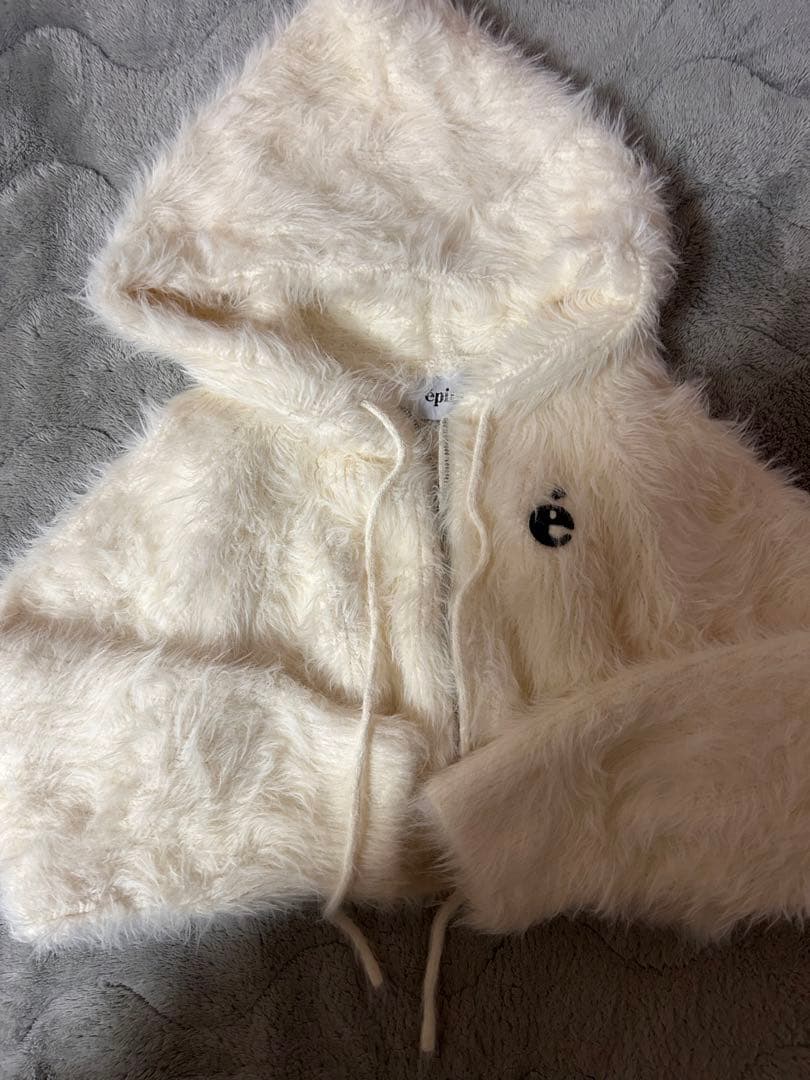 epine shaggy knit hoodie white エピヌ パーカー