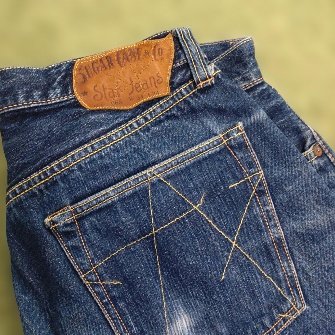 SUGAR CANEシュガーケーンstar jeans赤耳セルビッチデニムW34