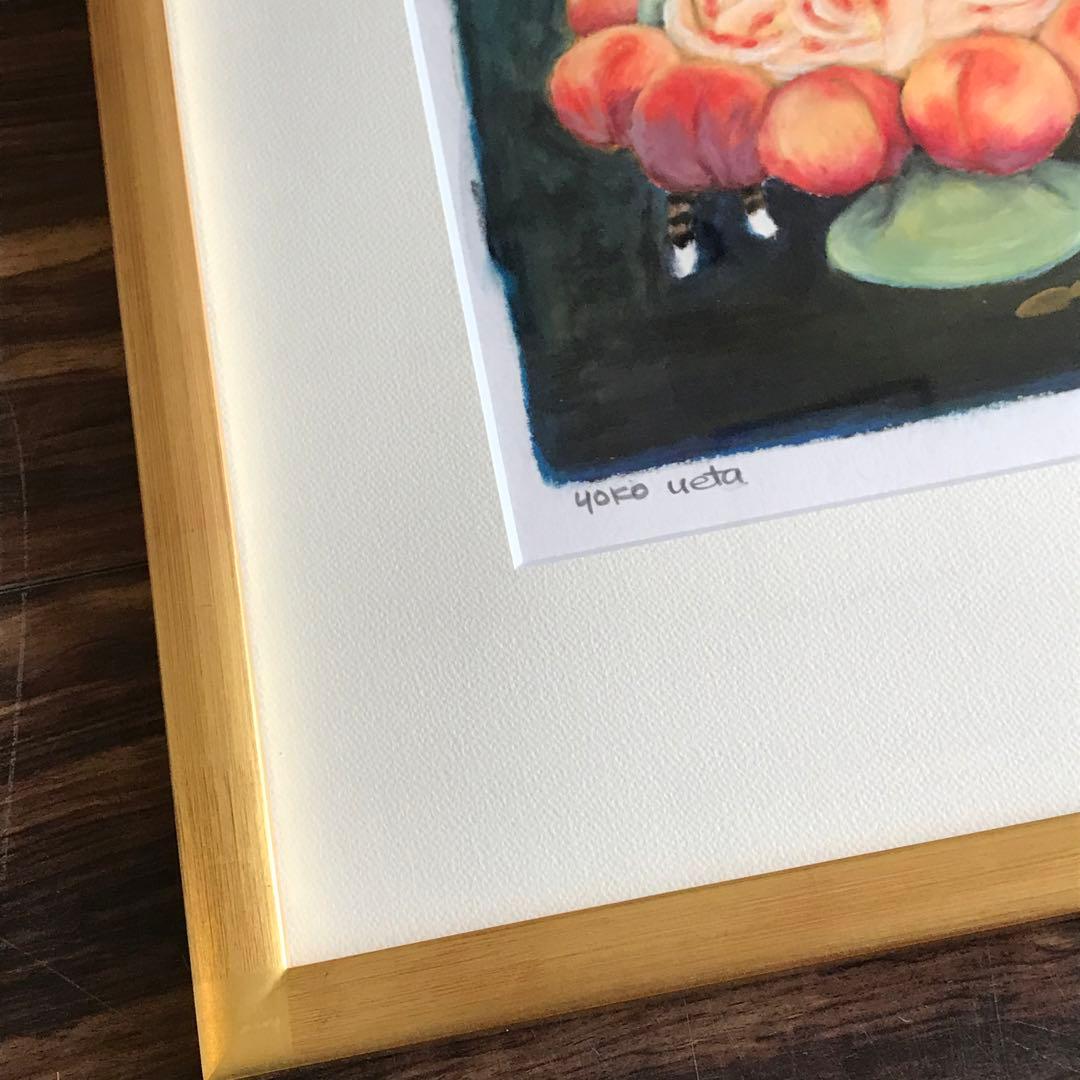 植田洋子 yoko ueta 額装 直筆サイン 絵画 イラストレーター 猫　B